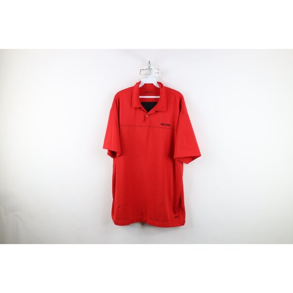 Nike Golf Mens XL Travis Scott Mini Swoosh Ohio State University Polo Shirt Red - Picture 1 of 13